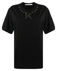 KIMHEKIM T-Shirt mit perforiertem Logo Schwarz