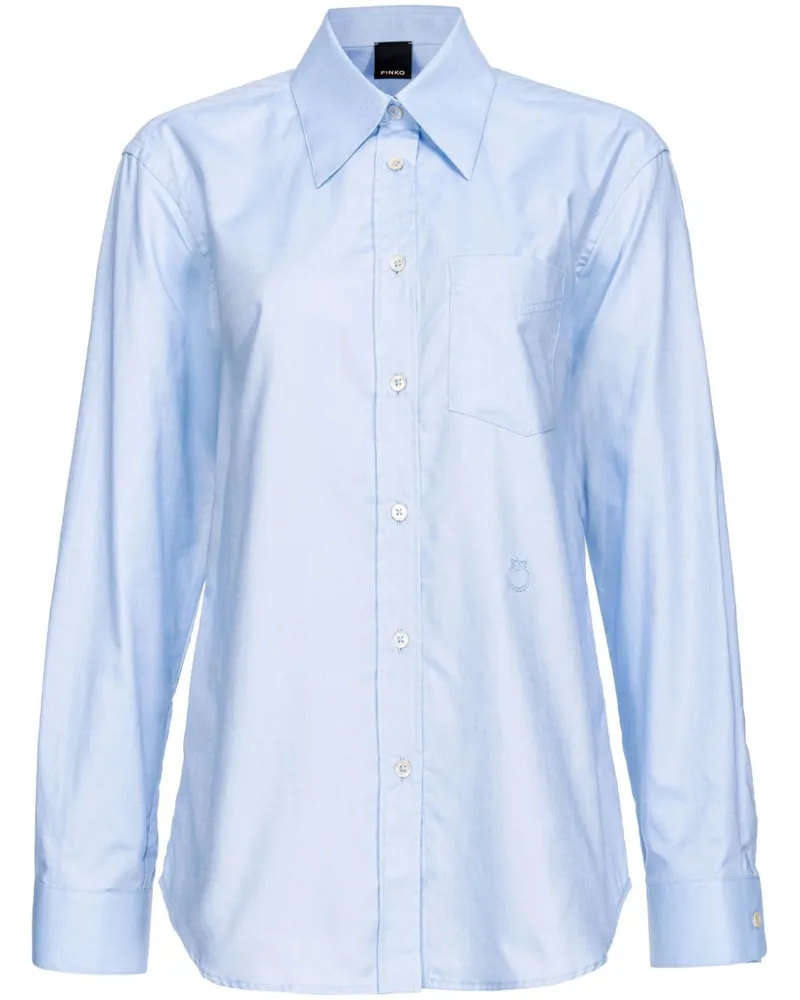 Pinko T-Shirt mit Love Birds-Stickerei - Blau Blau