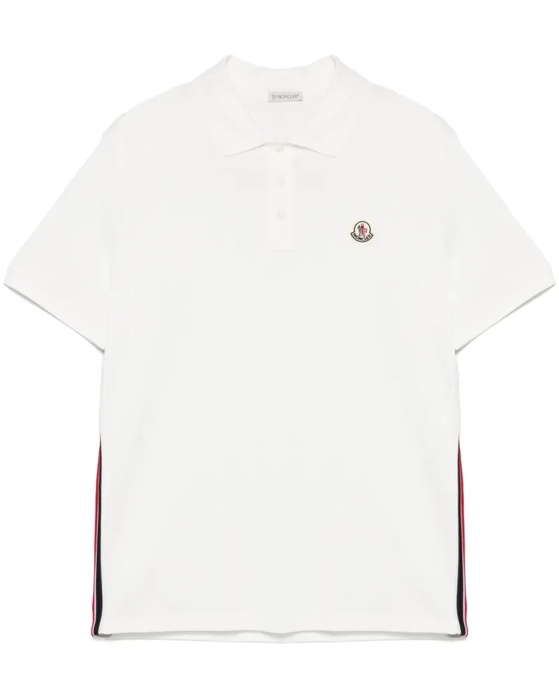Moncler Poloshirt mit Logo-Patch - Weiß Weiß