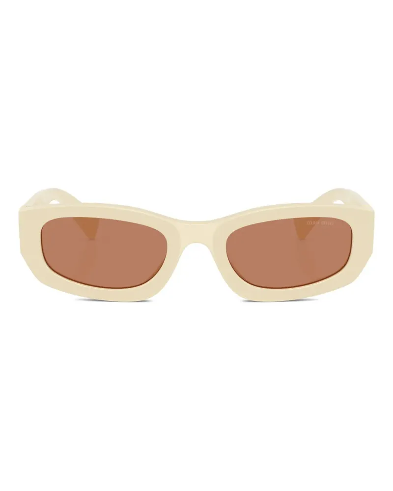 Miu Miu Sonnenbrille mit geometrischem Gestell - Nude Nude