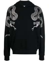 Philipp Plein Hoodie mit verziertem Schlangen-Print Schwarz