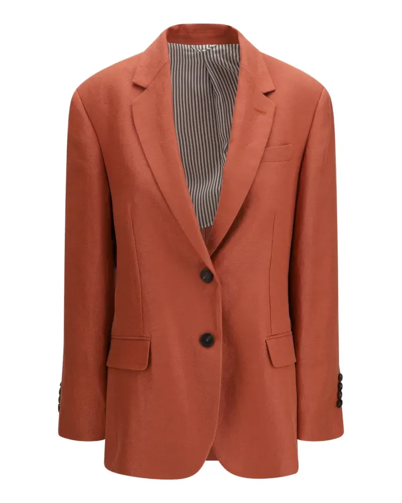 Brunello Cucinelli button linen jacket - Orange Orange