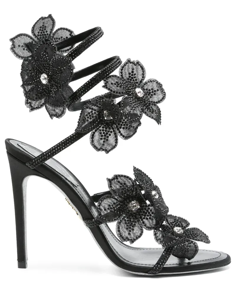 René Caovilla Floriane Sandalen 105mm - Schwarz Schwarz