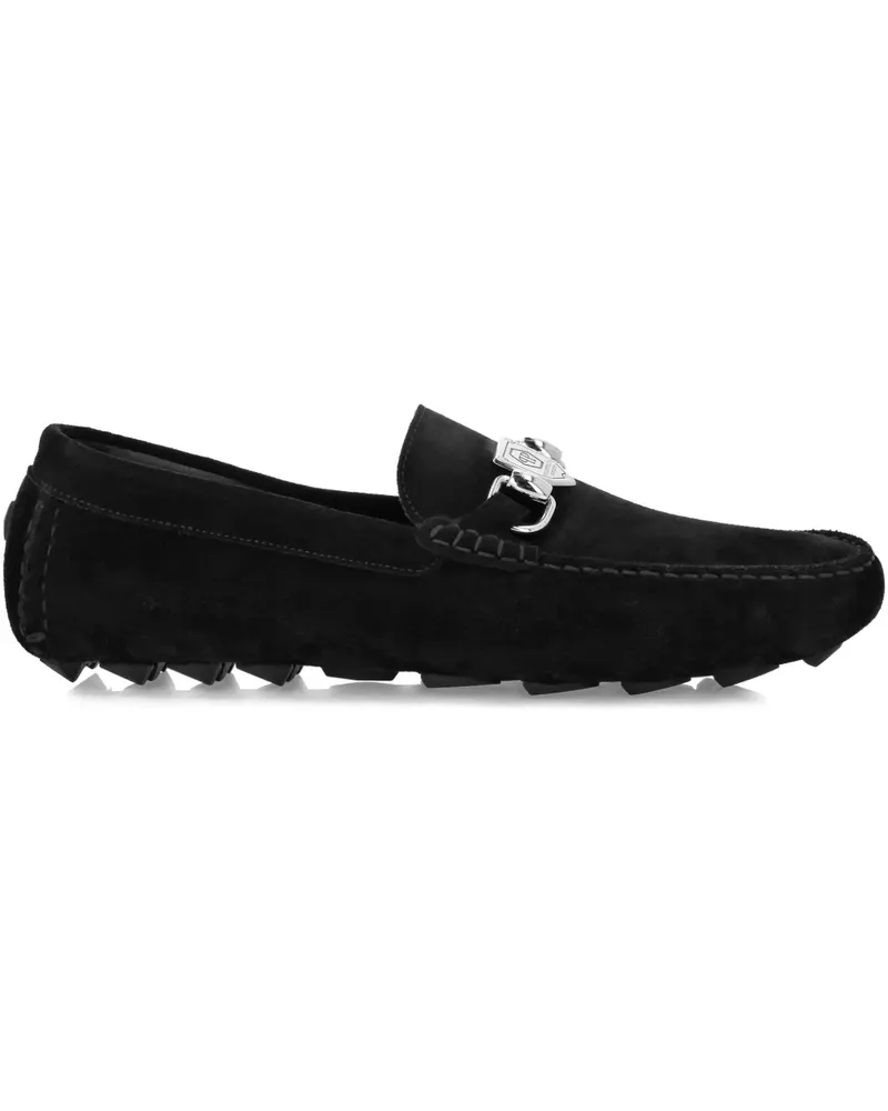 Philipp Plein Loafer aus Wildleder - Schwarz Schwarz
