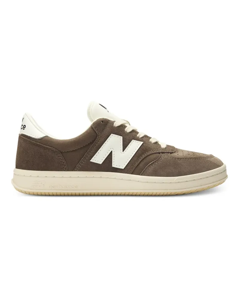 New Balance T500 perforated-detail suede sneakers - Braun Braun