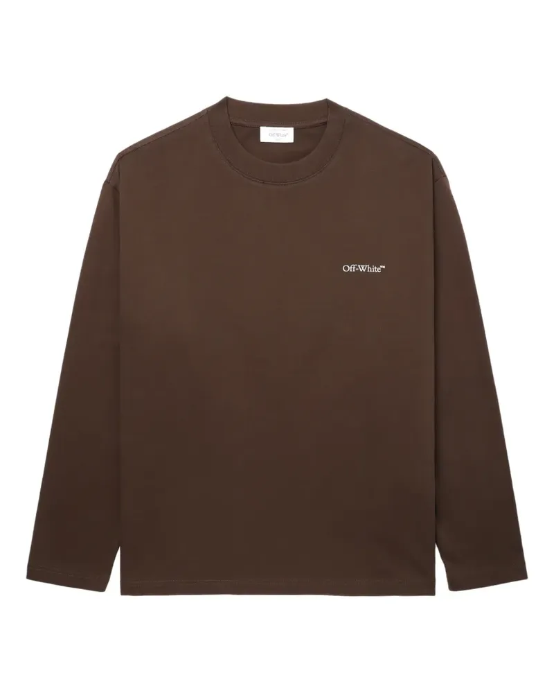 OFF-WHITE Langarmshirt mit diagonalen Streifen - Braun Braun