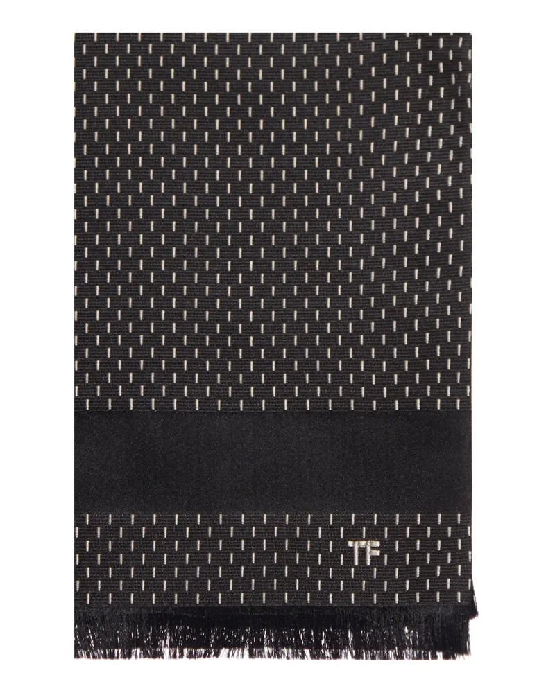 Tom Ford Seidenschal mit Jacquardmuster - Schwarz Schwarz