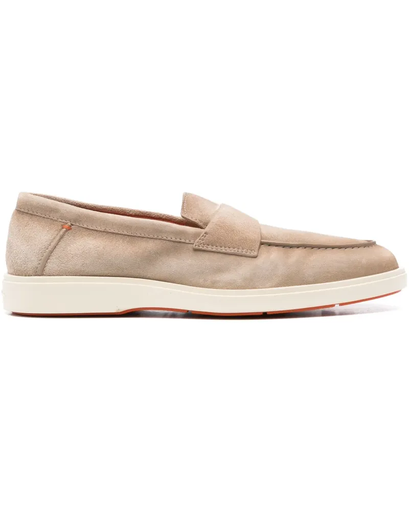Santoni Loafer aus Wildleder Nude