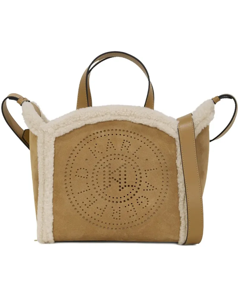 Karl Lagerfeld Kleiner K/Circle Tote Bag aus Shearling - Braun Braun
