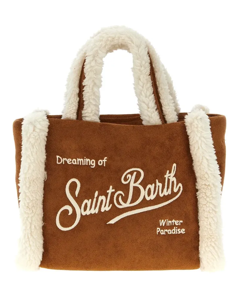 MC2 Saint Barth Vanity shearling-trim mini tote bag - Braun Braun
