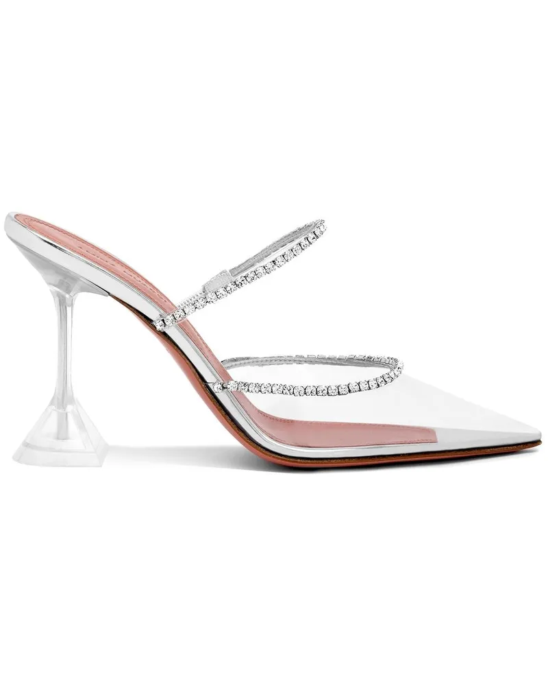 Amina Muaddi Pumps mit Kristallen - Weiß Weiß
