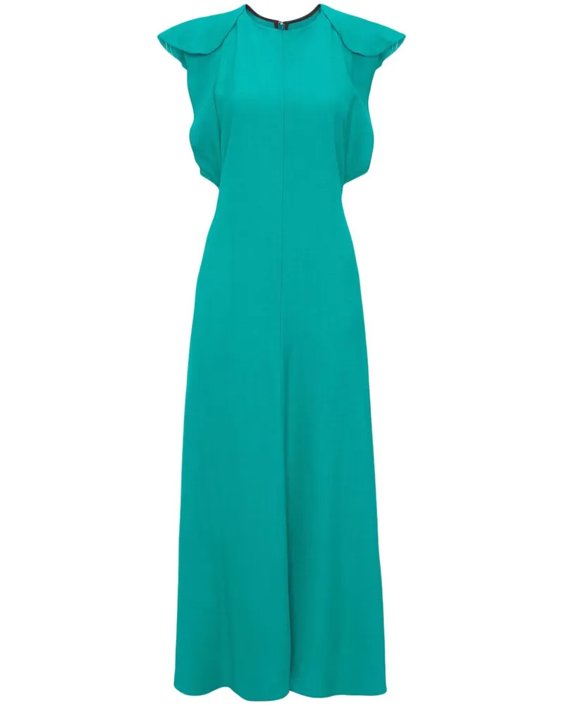 Victoria Beckham Midikleid mit umgeschlagenen Ärmeln - Blau Blau