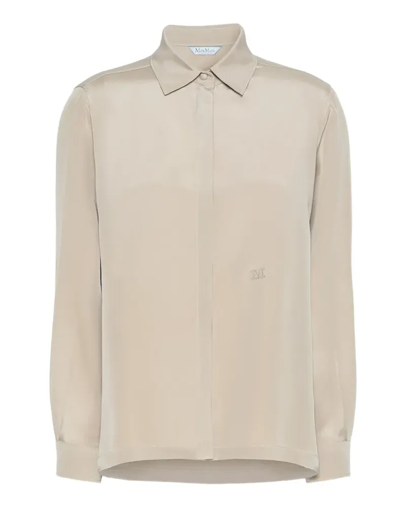 Max Mara Seidenhemd mit verdeckter Knopfleiste - Nude Nude