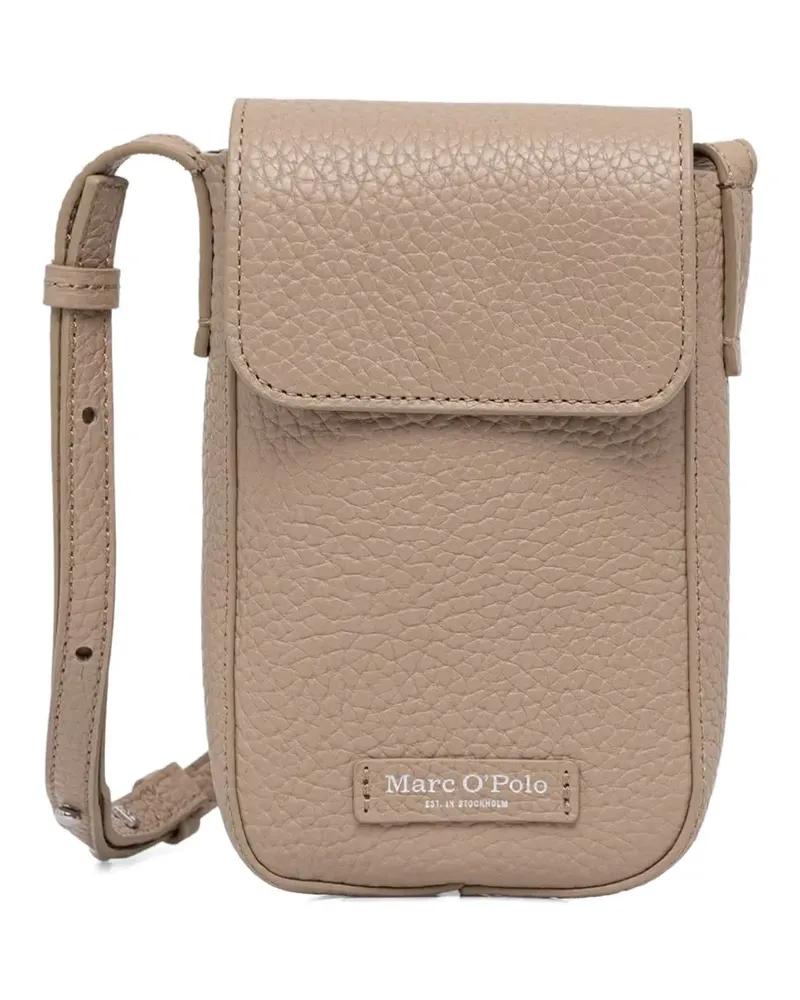 Marc O'Polo grainy leather phone bag - Nude Nude