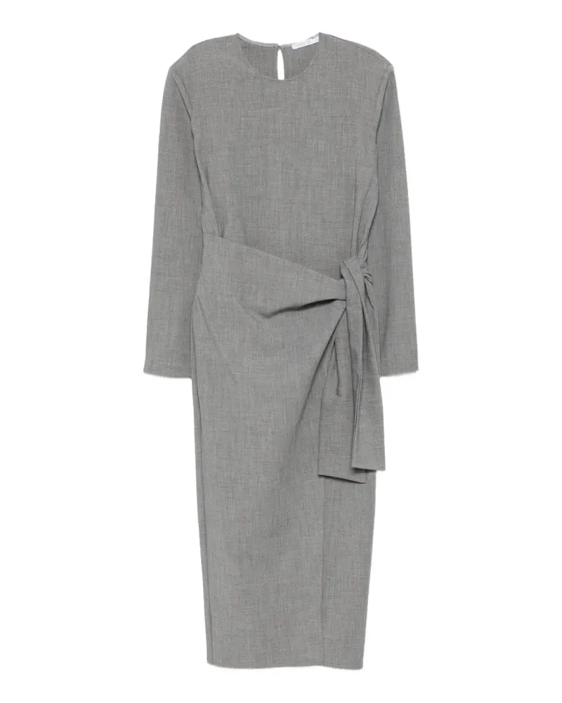 Patrizia Pepe Midikleid mit Bindegürtel - Grau Grau
