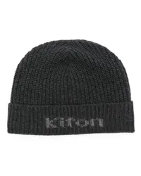 Kiton Mütze mit Intarsien-Logo Schwarz