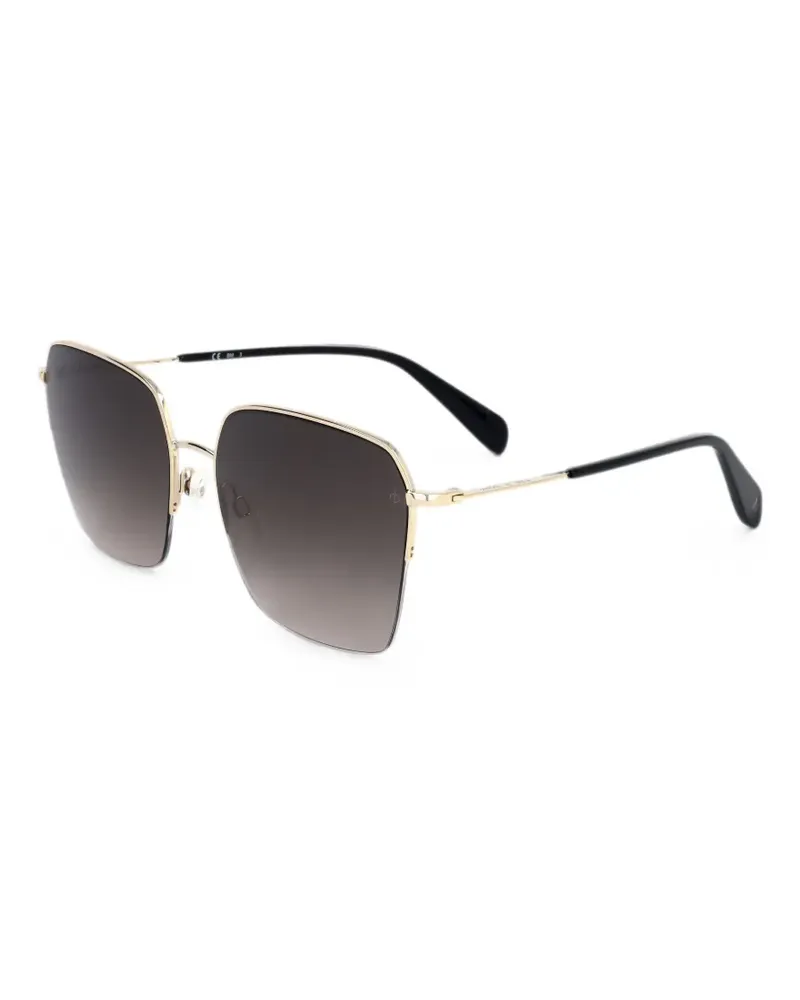 Rag & Bone Sonnenbrille mit eckigem Gestell - Gold Gold
