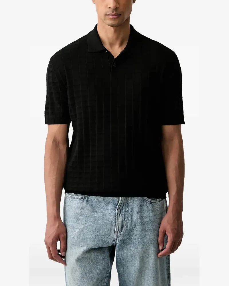 Armani Exchange check-pattern polo shirt - Schwarz Schwarz