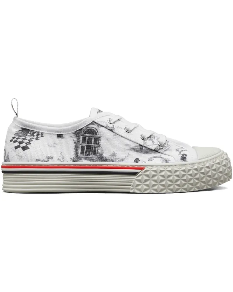 Thom Browne toile-print low-top sneakers - Weiß Weiß