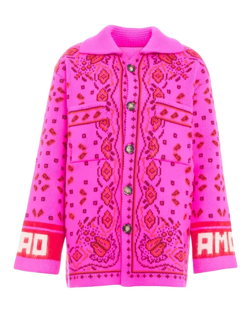 Giada Benincasa Cardigan mit Intarsien-Strickmuster - Rosa Rosa