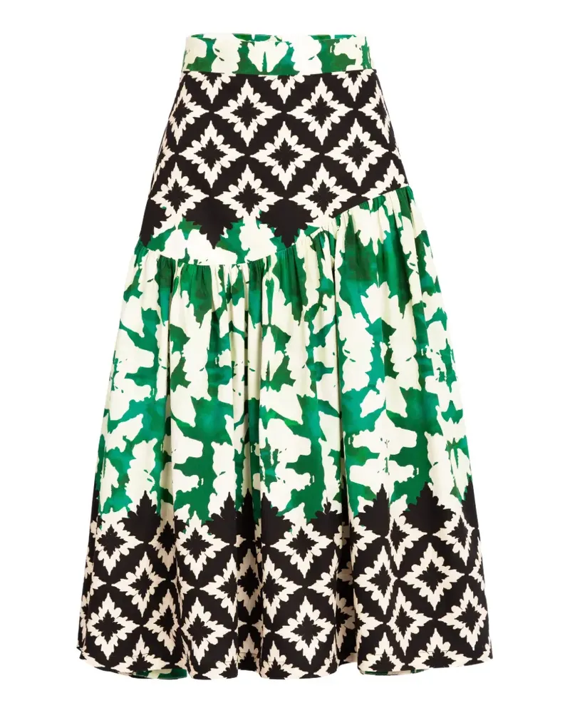 Silvia Tcherassi Libby asymmetric-seam midi skirt - Grün Grün