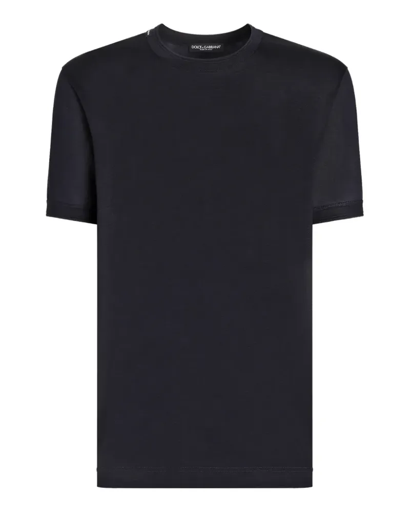 Dolce & Gabbana T-Shirt aus Seiden-Jersey - Blau Blau