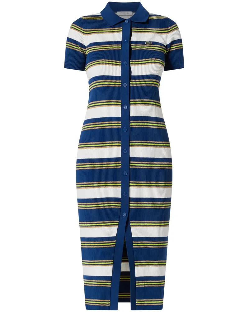 Lacoste Gestricktes Midikleid mit Streifen - Blau Blau