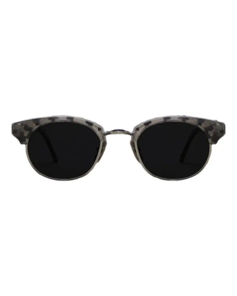 Thom Browne Sonnenbrille mit ovalem Gestell - Grün Grün