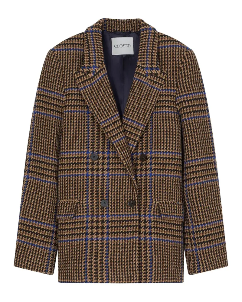 Closed check-pattern double-breasted blazer - Braun Braun