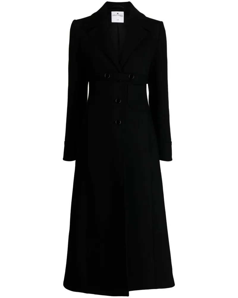 Courrèges single-breasted A-line coat - Schwarz Schwarz
