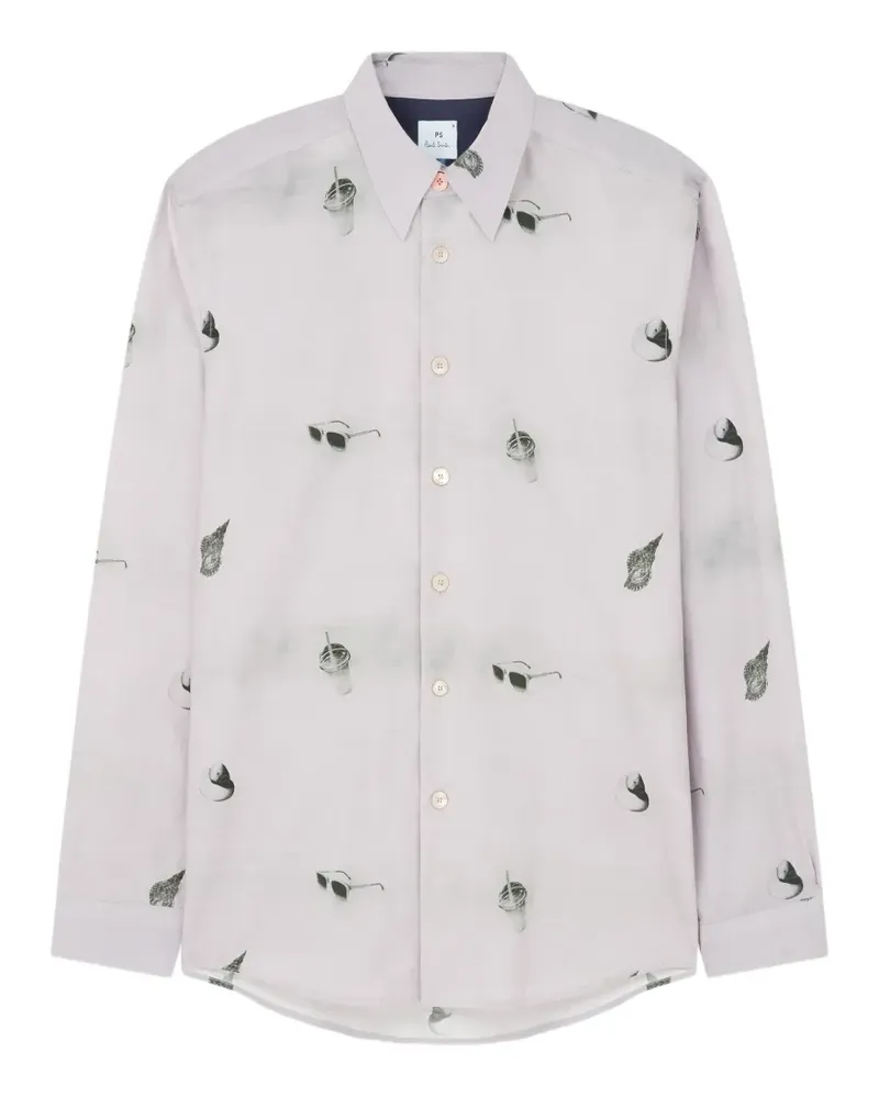 Paul Smith graphic-print long-sleeve shirt - Violett Violett
