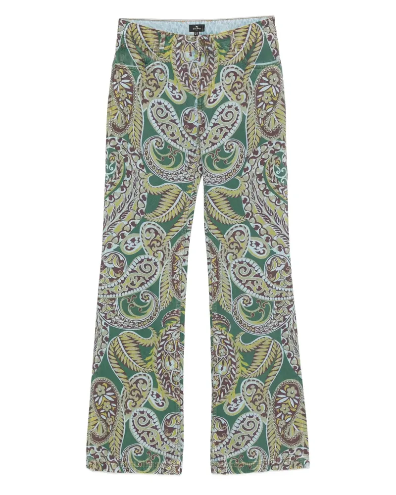 Etro Jeans mit Paisley-Print - Grün Grün