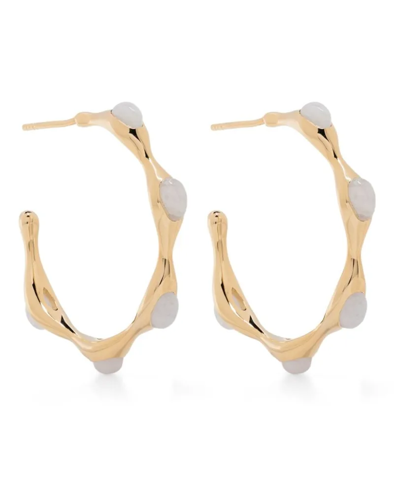 Missoma Magma Rainbow Moonstone hoop earrings - Gold Gold