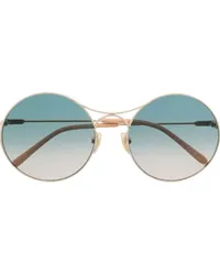 Chloé Runde Sonnenbrille mit Logo-Gravur Gold