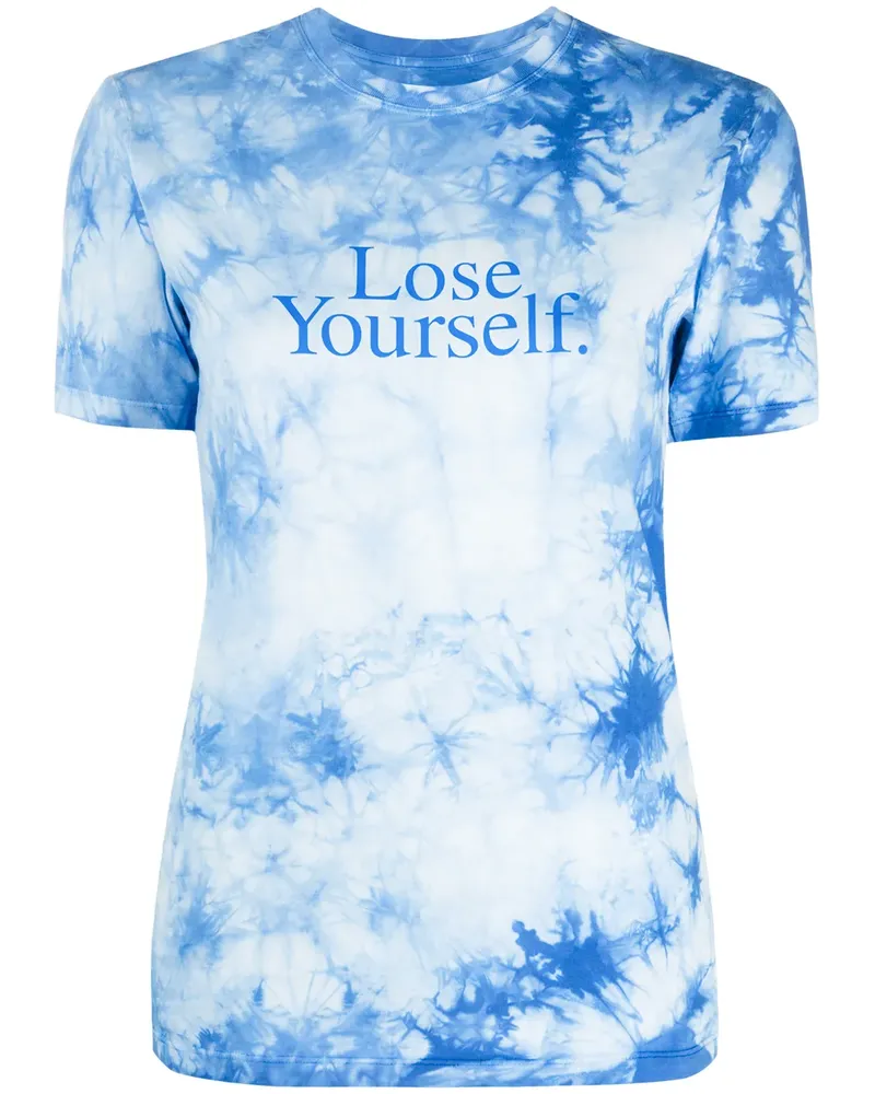 Paco Rabanne T-Shirt mit Slogan - Blau Blau