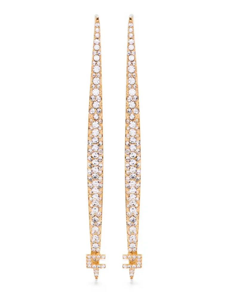 Elisabetta Franchi Ohrringe mit Kristallen - Gold Gold