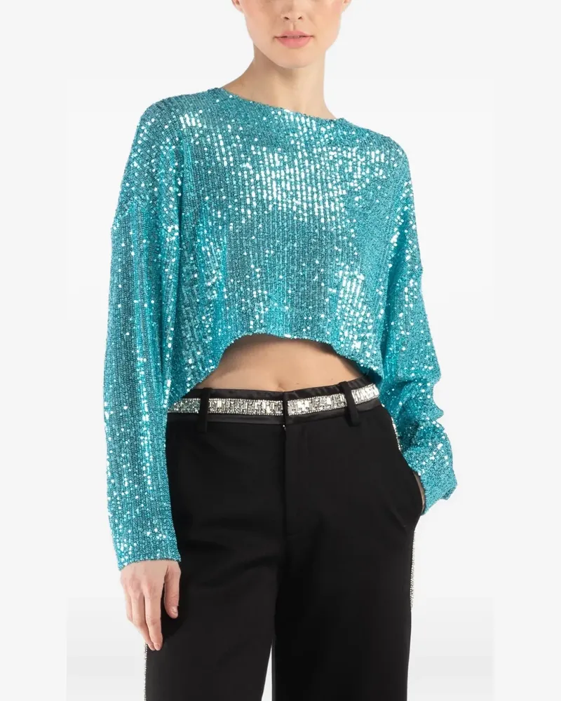 In The Mood for Love Alexandra sequin crop top - Blau Blau