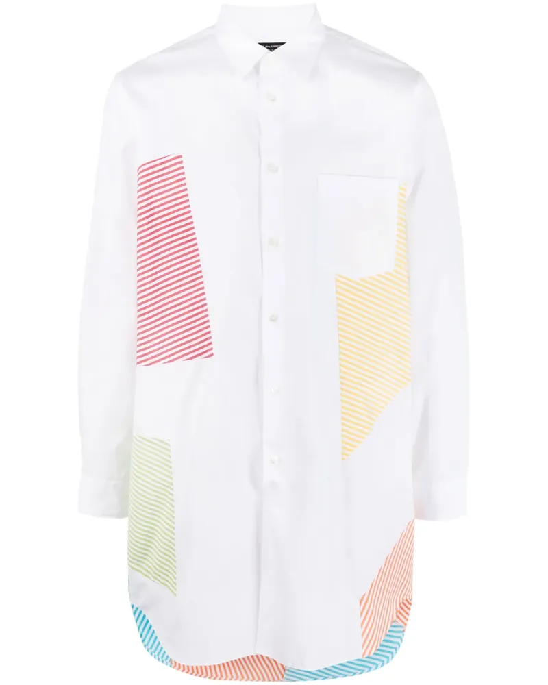 Comme des Garçons Hemd mit gestreiften Einsätzen - Weiß Weiß