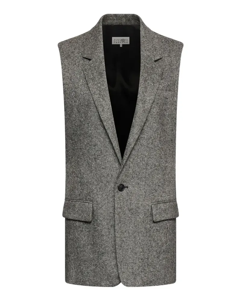 Maison Margiela dotty tweed gilet - Grau Grau