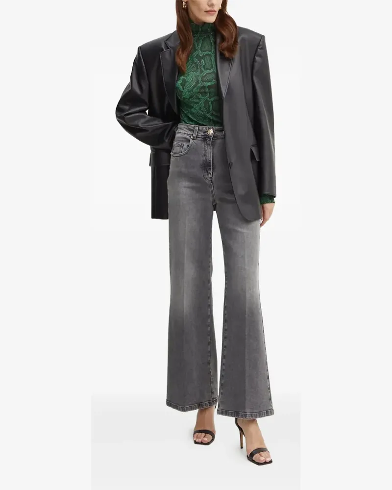 Simona Corsellini Jeans mit Logo-Schild - Grau Grau
