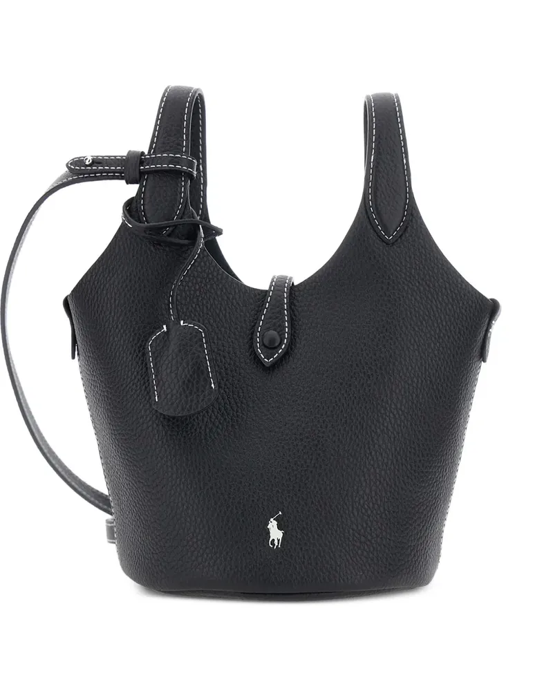 Ralph Lauren Polo Play small leather tote & crossbody - Schwarz Schwarz