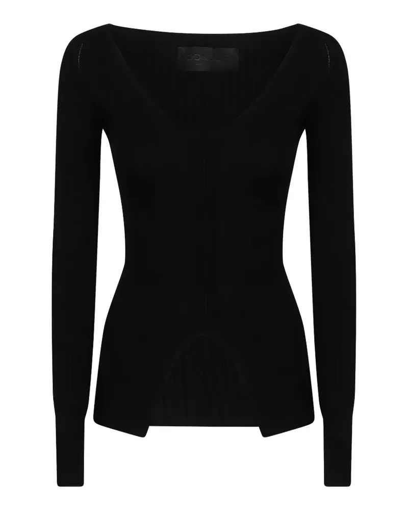 Dondup ribbed-knit cut-out sweater - Schwarz Schwarz