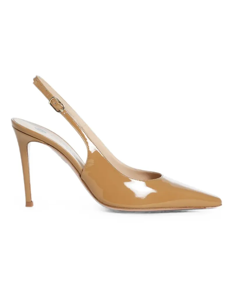 FESTA Milano Klept patent-leather slingback heeled pumps - Nude Nude