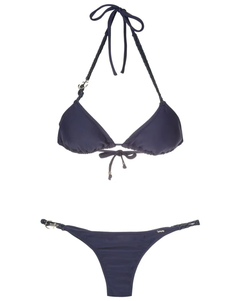 Amir Slama Triangel-Bikini mit Anker - Blau Blau