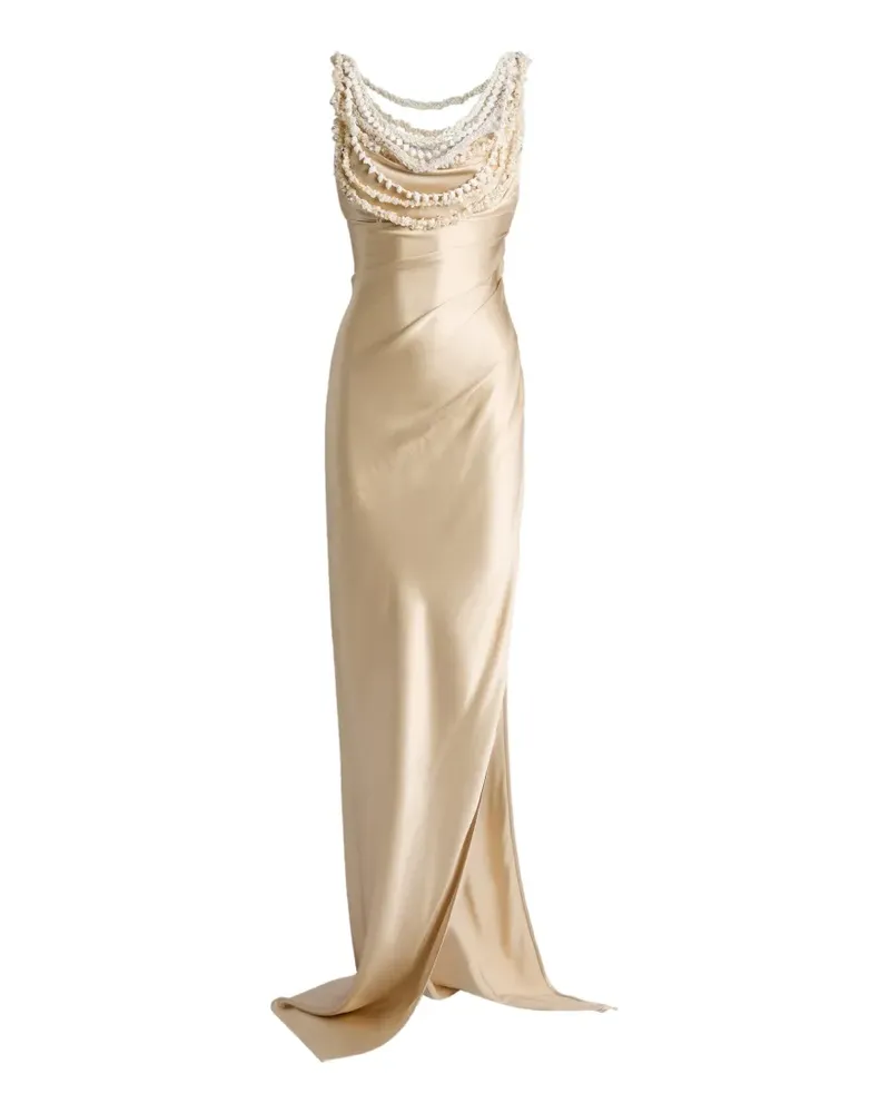 Balmain Shell-Kleid aus Seide - Nude Nude