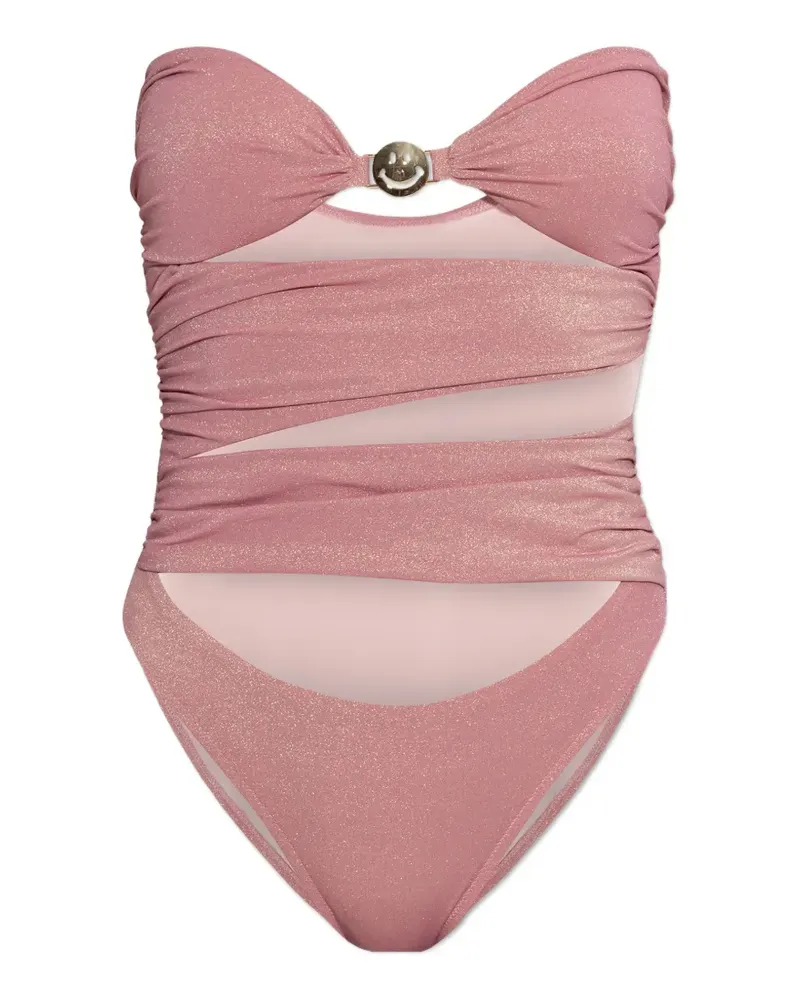 Moschino Smiley cut-out one-piece swimsuit - Rosa Rosa
