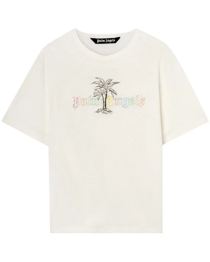 Palm Angels T-Shirt mit Logo-Print - Weiß Weiß