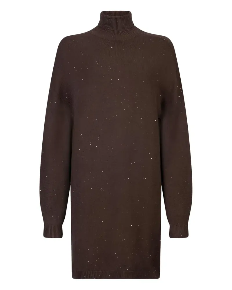 Liu Jo Verziertes Kleid mit Rollkragen - Braun Braun