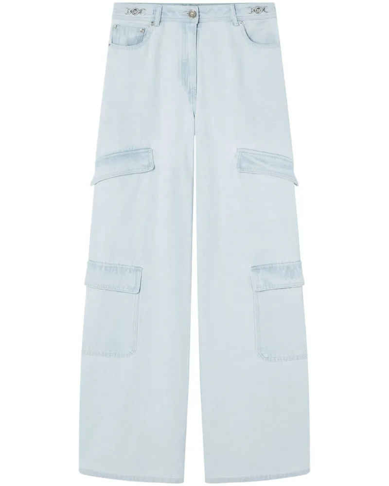 Versace Weite Jeans mit aufgesetzten Taschen - Blau Blau