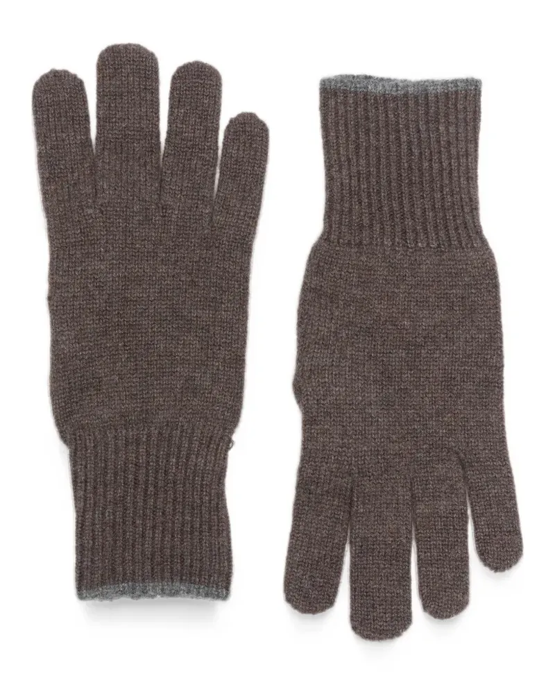 Brunello Cucinelli ribbed-knit gloves - Braun Braun
